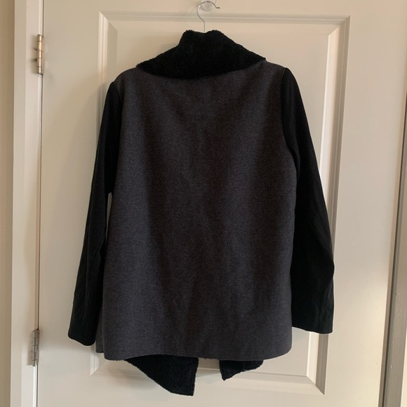 Splendid Mixed Media Teddy Wool Leather Wrap Jacket Size Medium - Picture 10 of 10